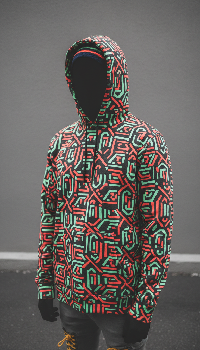 Neon Coral Signature Print Hoodie